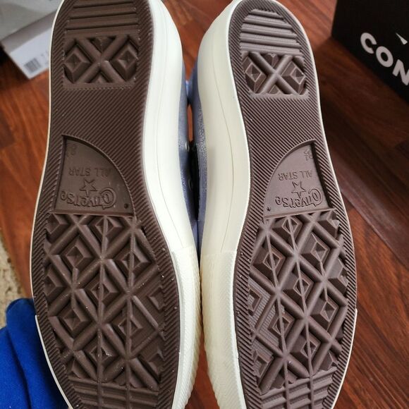 Converse Chuck Taylor Blue Shimmer Suede High Tops 10.5 NIB - Picture 7 of 9